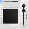 Men's Black Bow Tie Set Solid Color Pre-tied Bow Tie and Pocket Square Cufflink Set with Gift Box view 3