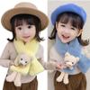 NPQPNAFC Scarf,Girl Solid Color Thicken Plush for Cross Collar Bear Scarf Wrap Winter Neck Warmers For Winter Warm Scarf Scarf(Green) view 2