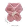 NPQPNAFC Scarf,Girls Winter Warm Thicken Scarfs Pearl Cross Buckle Faux Plush Cross Collar Scarf Shawl Lovely Warm Soft Scarf Scarf(Pink) view 3