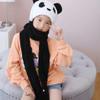 NPQPNAFC Scarf,3 in 1 Kids Boys Girls Hooded Scarf with Pockets Hat Long Scarf Gloves Set Cute Panda Ears Thicken Plush Warm Scarf(Pink,Small) view 2