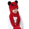 NPQPNAFC Scarf,3 in 1 Kids Boys Girls Hooded Scarf with Pockets Hat Long Scarf Gloves Set Cute Panda Ears Thicken Plush Warm Scarf(Pink,Small) view 3