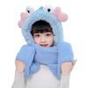 NPQPNAFC Scarf,Kids Winter Warm 3 In 1 Faux Fleece Hooded Scarf Hat Gloves Set Cute 3D Crab Thermal Cap Neck Warmer Scarf(Camel) view 3