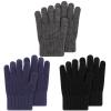 ORVINNER Kids Winter Gloves for Boys Girls, 3 Pairs Children Warm Wool Lined Gloves Toddler Thermal Knitted Mittens (Black/Navy/Dark Grey - Solid Color, 1-4 Years) view 1