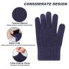 ORVINNER Kids Winter Gloves for Boys Girls, 3 Pairs Children Warm Wool Lined Gloves Toddler Thermal Knitted Mittens (Black/Navy/Dark Grey - Solid Color, 1-4 Years) view 3