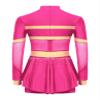 Hedmy Girls Cheerleading Uniform Long Sleeve Dance Leotards Dress Cheer Leader Costume Performance Costume Hot Pink 16 Years view 4