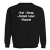 BH Cool Designs -Eat -Sleep -Skibidi Toilet -Repeat - Men's Soft & Comfortable Long Sleeve T-Shirt CP05 Black view 1