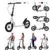 CUIOT Adult Kick Scooter 330 Lbs, Folding Commuter Scooter for Adults & Teens, 290mm Big Wheel, Adjustable Heigh, Rear Holding Brake, Lightweight Sports Scooter for Indoor and Outdoor,White view 1
