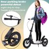 CUIOT Adult Kick Scooter 330 Lbs, Folding Commuter Scooter for Adults & Teens, 290mm Big Wheel, Adjustable Heigh, Rear Holding Brake, Lightweight Sports Scooter for Indoor and Outdoor,White view 3