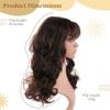 byepica 80S Long Curly Brown Mullet Wig with Bandana, Punk Rocker Cosplay Hair, Eddie Wig for Halloween, Costume Parties, DIY Events view 2