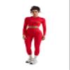 SUUKSESS Women 2 Piece Workout Sets Hidden Scrunch Hip Lifting Seamless Leggings Long Sleeve Yoga Crop Tops High Waisted Yoga Pants Tracksuits (Red, M) view 2