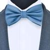 Branduce Dusty Blue Bow Tie for Men Adjustable Pre-tied Silk Blend Bowties for Wedding Business Party (BB09-35) view 2