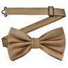 Branduce Tan Bow Tie for Men Adjustable Pre-tied Silk Blend Khaki Bowties for Wedding Business Party (BB09-11) view 3