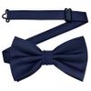Branduce Mens Navy Blue Bow Tie for Wedding Pre-tied Adjustable Silk Blend Bowties for Wedding Party (BB09-06) view 3