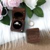 WERPEKA Wooden Ring Box for Wedding Ceremony Ring Bearer, Engagement Ring Holder Gift for Anniversaries view 2