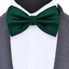 Branduce Dark Green Bow Tie for Men Adjustable Pre-tied Silk Blend Bowties for Wedding Business Party (BB09-29) view 2