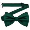 Branduce Dark Green Bow Tie for Men Adjustable Pre-tied Silk Blend Bowties for Wedding Business Party (BB09-29) view 3