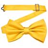 Branduce Yellow Bow Tie for Men Pre-tied Adjustable Silk Blend Bowties for Wedding Party (BB09-03) view 3