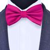 Branduce Hot Pink Bow Tie for Men Adjustable Pre-tied Silk Blend Bowties for Wedding Business Party (BB09-37) view 2