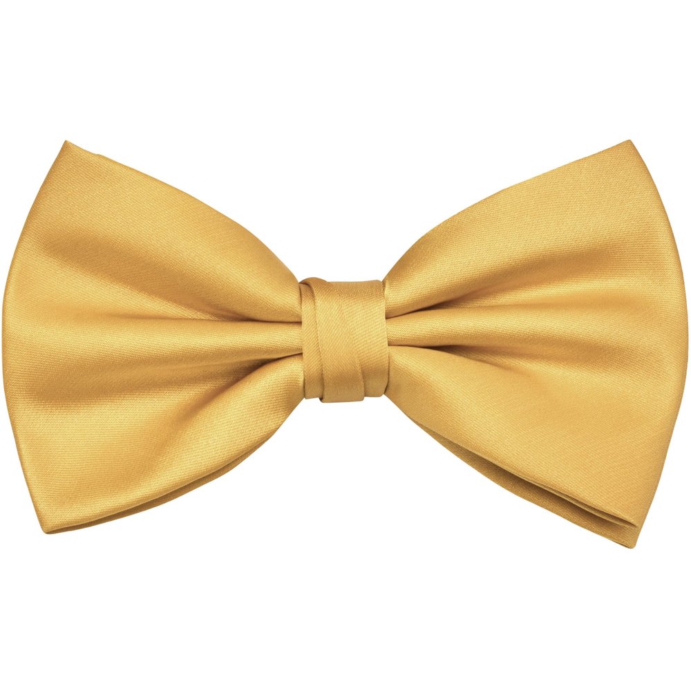 Branduce Gold Bow Tie for Men Adjustable Pre-tied Silk Blend Bowties for Wedding Business Party (BB09-42)