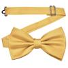 Branduce Gold Bow Tie for Men Adjustable Pre-tied Silk Blend Bowties for Wedding Business Party (BB09-42) view 3