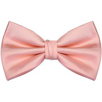Branduce Rose Gold Bow Tie for Men Adjustable Pre-tied Silk Blend Blush Pink Bowties for Wedding Business Party (BB09-24)
