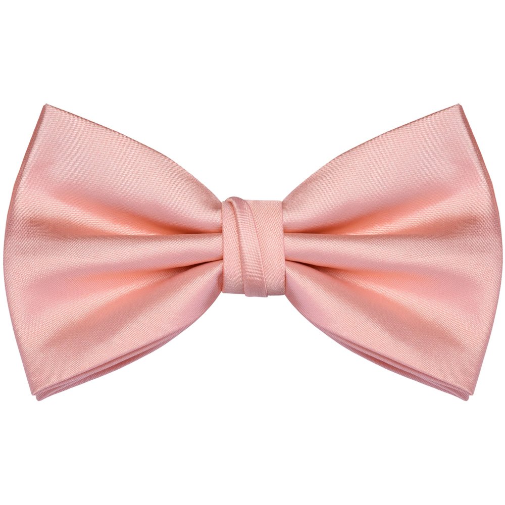 Branduce Rose Gold Bow Tie for Men Adjustable Pre-tied Silk Blend Blush Pink Bowties for Wedding Business Party (BB09-24)