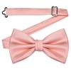 Branduce Rose Gold Bow Tie for Men Adjustable Pre-tied Silk Blend Blush Pink Bowties for Wedding Business Party (BB09-24) view 3