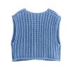 HUEAHDOU Button Down Sweater Vest Women,Oversized Sweater Vest Women Casual V Neck Houndstooth Knit Sweaters 2025 Fall Aesthetic Checkered Work Vests(Large,Blues) view 3