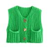 HUEAHDOU Cropped Sweater Vest Women,Oversized Sweater Vest Women Casual V Neck Houndstooth Knit Sweaters 2025 Fall Aesthetic Checkered Work Vests(Small,Greens) view 1