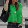 HUEAHDOU Cropped Sweater Vest Women,Oversized Sweater Vest Women Casual V Neck Houndstooth Knit Sweaters 2025 Fall Aesthetic Checkered Work Vests(Small,Greens) view 4