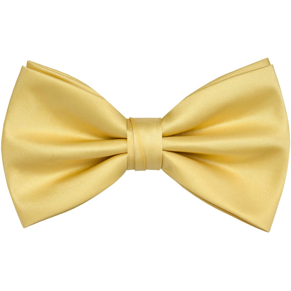Branduce Light Yellow Bow Tie for Men Adjustable Pre-tied Silk Blend Bowties for Wedding Business Party (BB09-46)