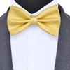 Branduce Light Yellow Bow Tie for Men Adjustable Pre-tied Silk Blend Bowties for Wedding Business Party (BB09-46) view 2