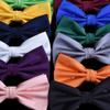 Branduce Light Yellow Bow Tie for Men Adjustable Pre-tied Silk Blend Bowties for Wedding Business Party (BB09-46) view 4