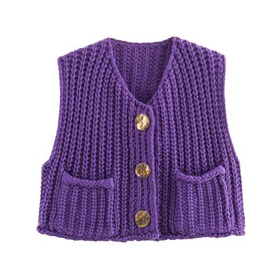 Thin Sweaters for Women,Oversized Sweater Vest Women Casual V Neck Houndstooth Knit Sweaters 2025 Fall Aesthetic Checkered Work Vests(Medium,Purples)