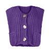 Thin Sweaters for Women,Oversized Sweater Vest Women Casual V Neck Houndstooth Knit Sweaters 2025 Fall Aesthetic Checkered Work Vests(Medium,Purples) view 3