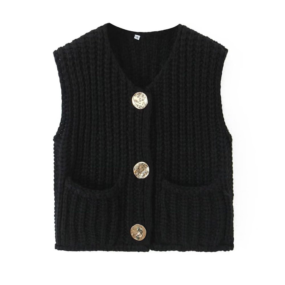 HUEAHDOU Women's Vests Lightweight Summer,Oversized Sweater Vest Women Casual V Neck Houndstooth Knit Sweaters 2025 Fall Aesthetic Checkered Work Vests(X-Large,Black)