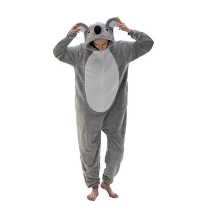 COSUSKET Snug Fit Adult Koala Oneise Pajamas, Halloween Sherpa Women's Cosplay One Piece Animal Costume