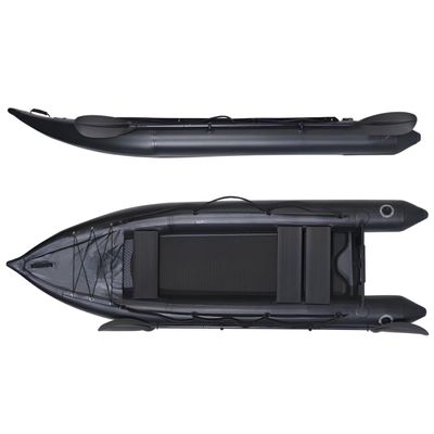 2 Person Inflatable Durable Fishing Kayak Armoured PVC Watercraft with Motor Mount Stern - 130'' x 43'' x 11.8