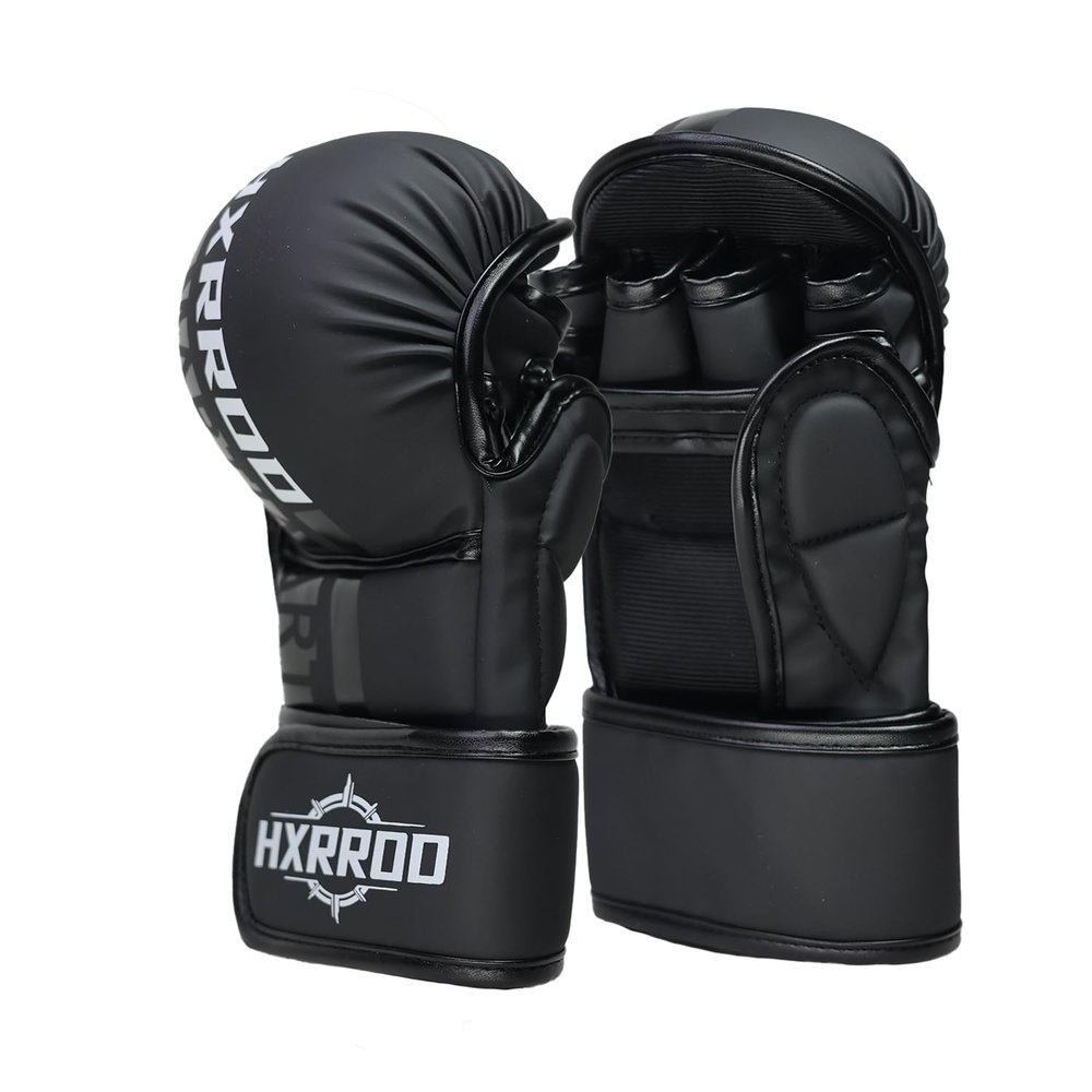 MMA Gloves Sparring Grappling, Kick Boxing Gloves, Hybrid Open Palm Martial Arts Mitts, Light Weight for Martial Arts Sparring Karate Muay Thai, Boxing, Punching Bag, Combat Sports Training Gloves