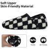 WateLves Women's & Men's Lightweight Cozy Faux Furry House Slippers - Rubber Sole Slip On Sock Shoes - Foldable Travel Slippers - Indoor & Outdoor (Black/White, 38/39) view 3