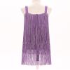 AFAVOM Toddler Girls Latin Dance Tassel Dress Sleeveless Fringe Cami Salsa Dress Dancewear 1920s Flapper Ballroom Dress Cha Cha Rumba Dancing Dress Kids Tango Samba Swing Dress Purple 5-6 Years view 4