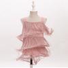 AFAVOM Toddler Girls Latin Dance Tassel Dress Sleeveless Fringe Cami Salsa Dress Dancewear Flapper Ballroom Dress Cha Cha Rumba Dancing Dress Kids Tango Samba Swing Dress Pink 6-7 Years view 2