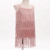 AFAVOM Toddler Girls Latin Dance Tassel Dress Sleeveless Fringe Cami Salsa Dress Dancewear Flapper Ballroom Dress Cha Cha Rumba Dancing Dress Kids Tango Samba Swing Dress Pink 6-7 Years view 3