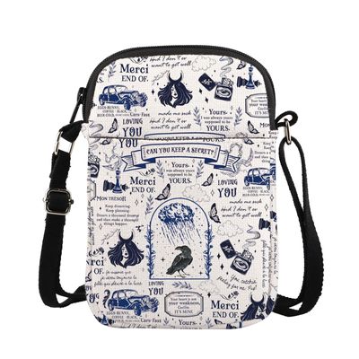 ENSIANTH Poem Inspired Messenger Bag We Love Rainy Day Crossbody Bag Morally Grey Book Club Gift Dark Romance Bookish Gift (rainy CB)
