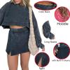 2024 New Lounge Washed Hoodie Skirt Set,Lounge Sweatsuit Set for Women,Skirt Sets 2 Piece Outfits for Women (Blue,S) view 4