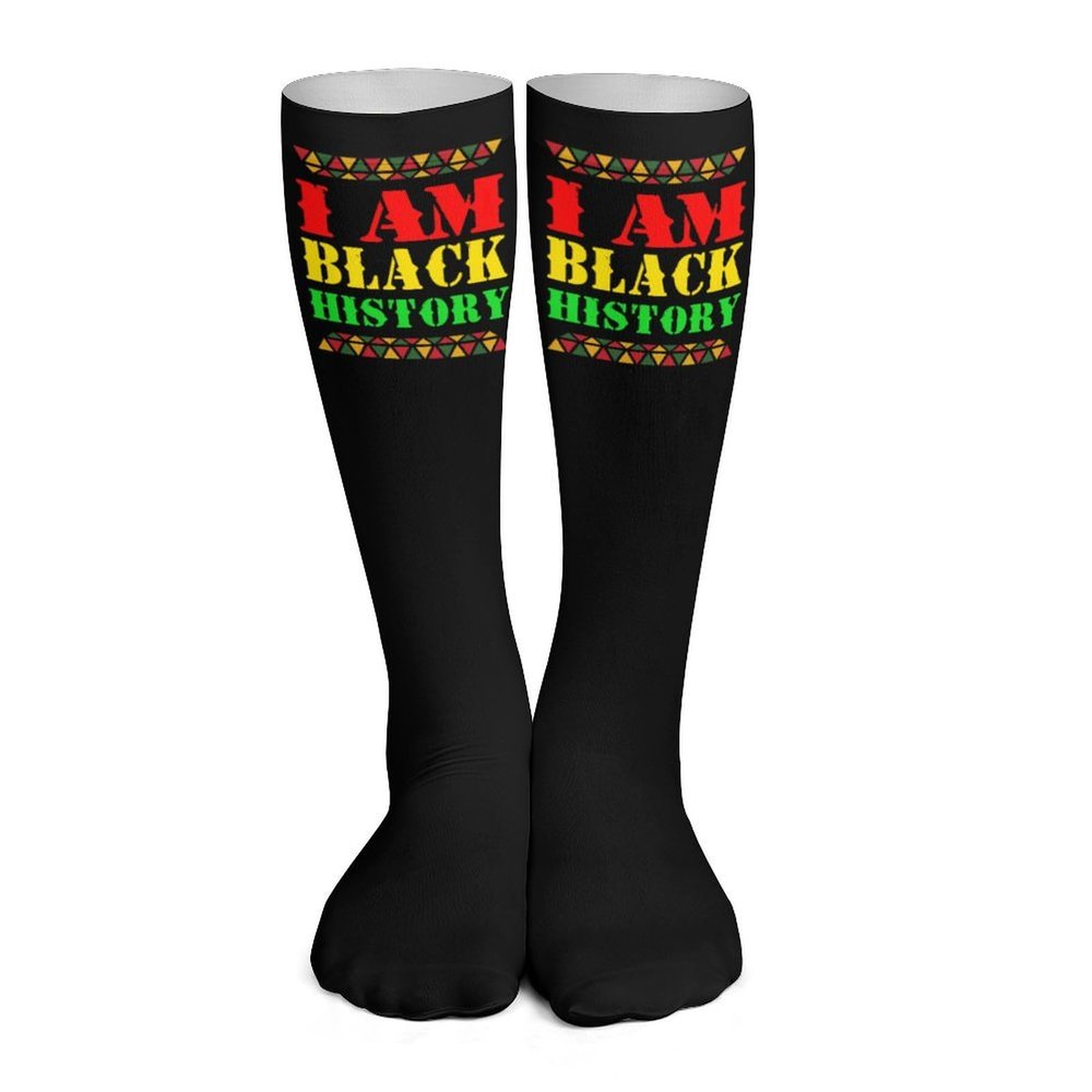 GoasNei I Am Black History Month Socks Sport Socks for Women Men Breathable Long Socks for Running Athletic Travel