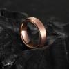 King Will Tungsten Carbide Ring 6mm Rose Gold Wedding Band For Women & Men Brushed Step Edge Polished Promise Ring Comfort Fit Size 9 view 3