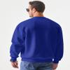 JMIERR Men's Casual Fleece Long Sleeves Crewneck Essential Sweatshirts Thick Cotton Pullover Sweatshirt for Men, US38(S), Dark Blue view 2