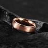 King Will Tungsten Wedding Rings For Men & Women Rose Gold Wedding Band 6mm Brushed Step Edge Polished Engagement Ring Comfort Fit Size 14 view 2