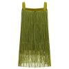AFAVOM Toddler Girls Latin Dance Tassel Dress Sleeveless Fringe Cami Salsa Dress Dancewear Flapper Ballroom Dress Cha Cha Rumba Dancing Dress Kids Tango Samba Swing Dress Green 6-7 Years view 2